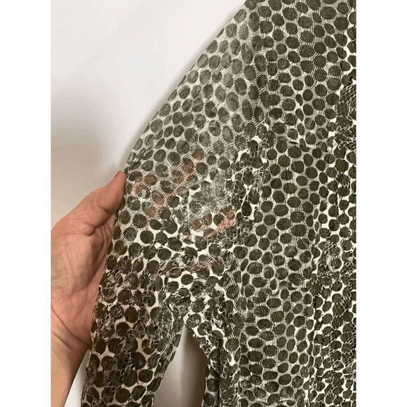 Chico's Sheer Sleeve and Sheer Polk a Dot Layered Top Size L/12 - Picture 3 of 7